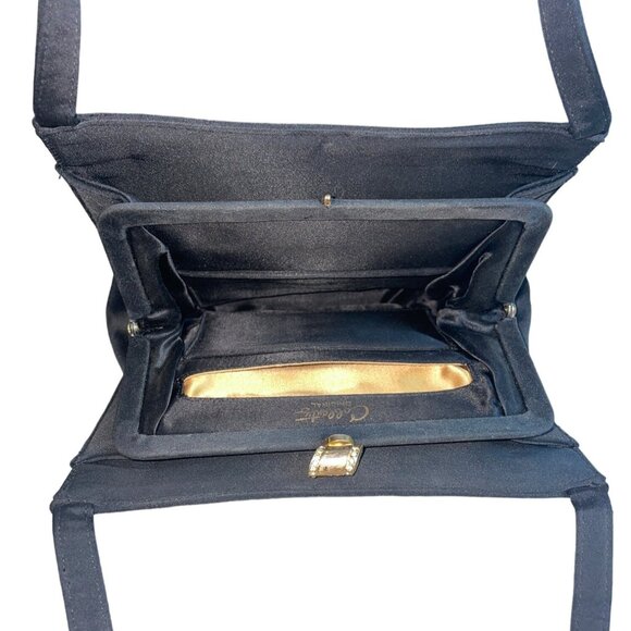 Coblentz Women's Black Kisslock Pocket Handbag Sz S - Picture 7 of 9